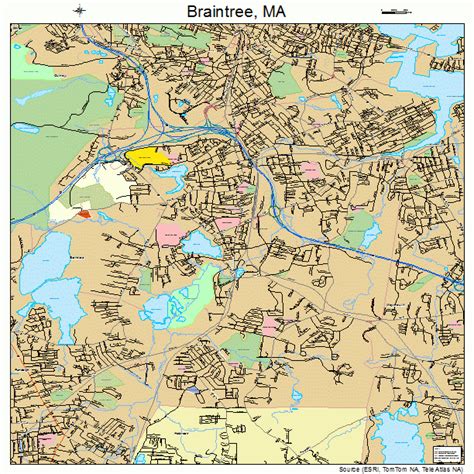 Printable Map Braintree Ma
