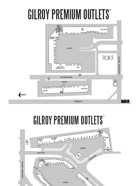 Printable Map For Gilroy Outlets