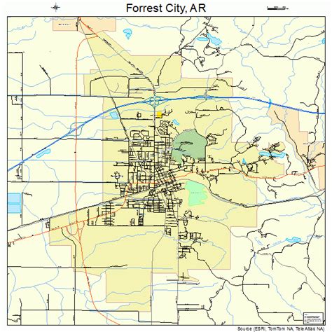 Printable Map Forrest City, Ar