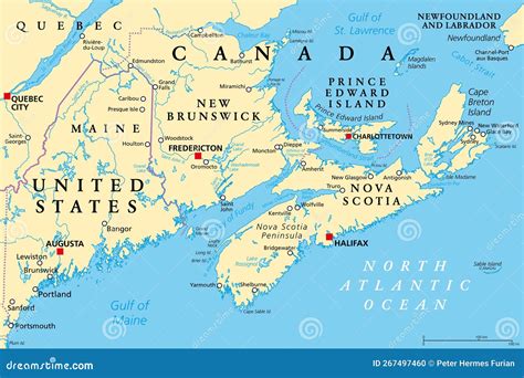 Printable Map Island Provinces Canada
