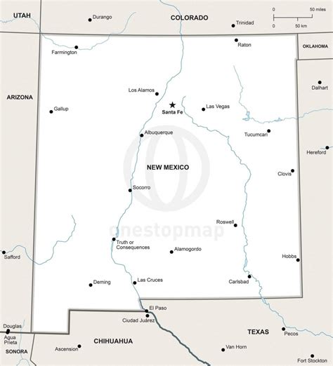Printable Map New Mexico With Scale