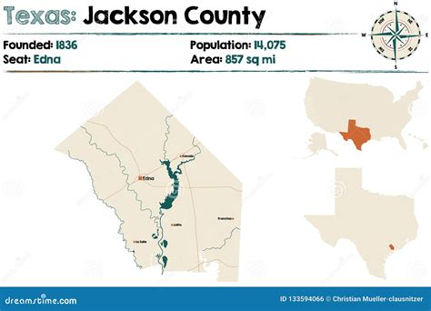Printable Map Of Jackson County, Texas