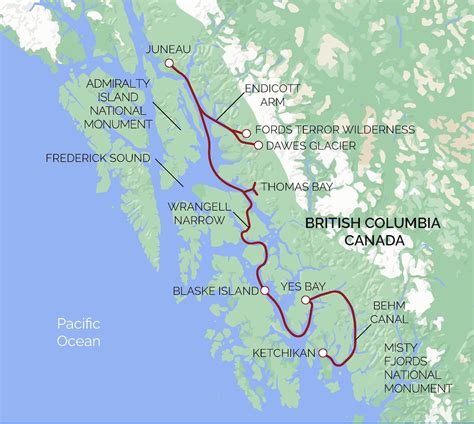 Printable Map Of Alaska Inside Passage