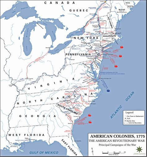 Printable Map Of American Revolution