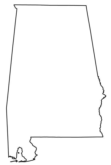 Printable Map Of Blank Alabama