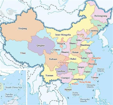 Printable Map Of China Provinces