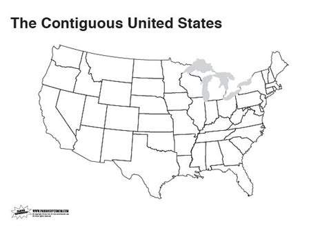 Printable Map Of Contiguous Us