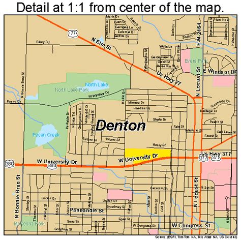 Printable Map Of Denton Tx