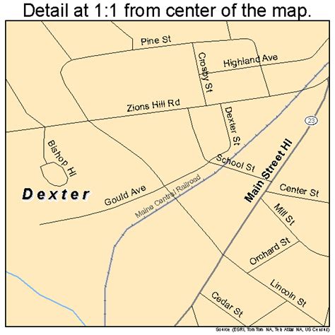 Printable Map Of Dexter Maine