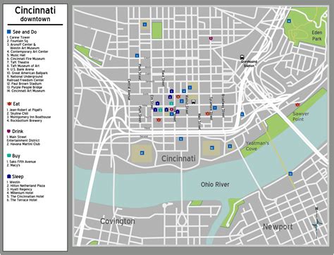 Printable Map Of Downtown Cincinnati