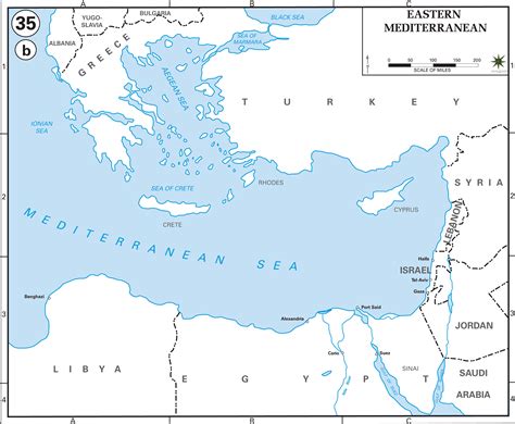Printable Map Of Eastern Mediterranean
