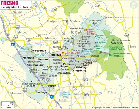 Printable Map Of Fresno County