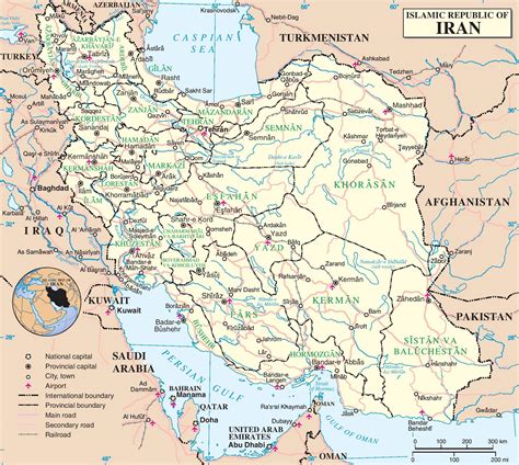 printable map of iran
