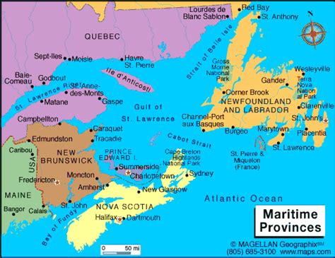Printable Map Of Maritime Provinces