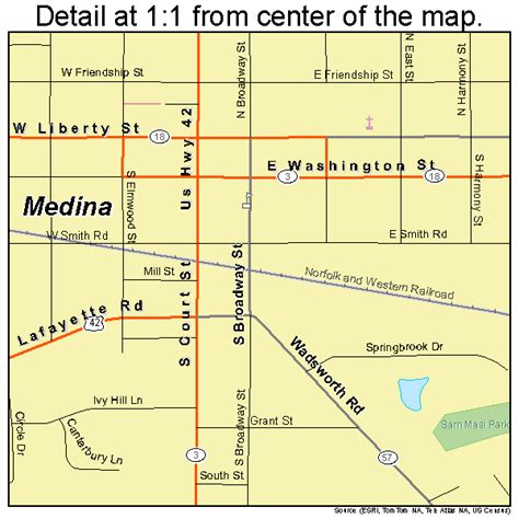 Printable Map Of Medina, Ohio