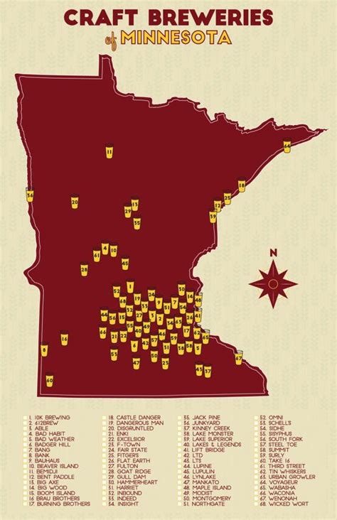 Printable Map Of Minnesota Breweries
