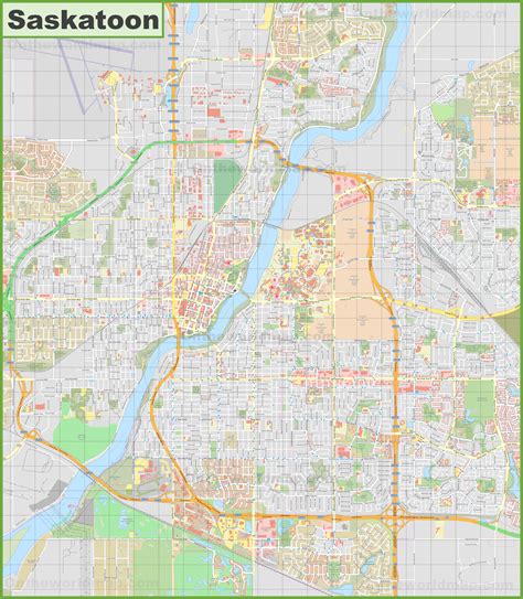 Printable Map Of Saskatoon