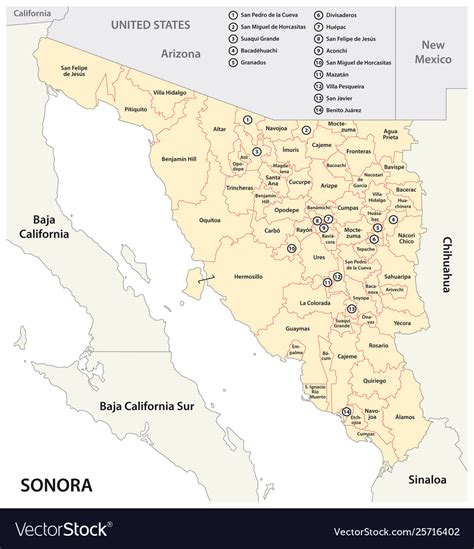 Printable Map Of Sonora Mexico