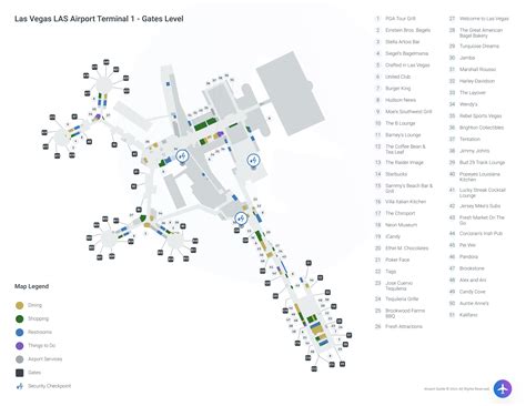 Printable Map Of Terminal 1 With Gate # In Las