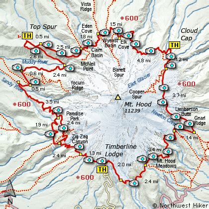 Printable Map Of Timberline Trail