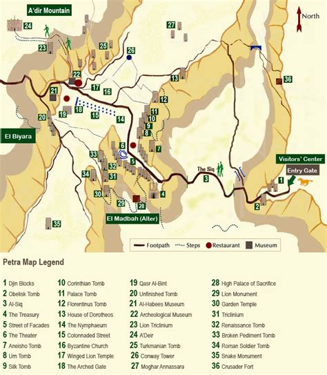 Printable Map Petra Jordan