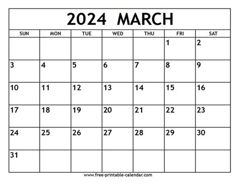 Printable March 2024