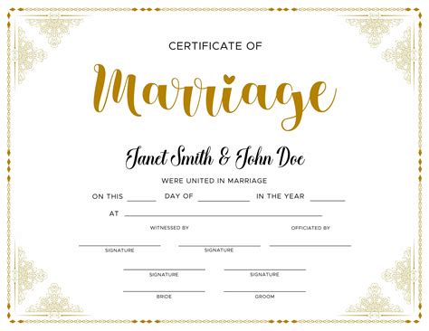 Marriage Certificates Form Fill Out and Sign Printable PDF Template