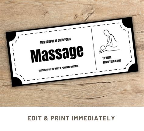 Printable Massage Coupons Template