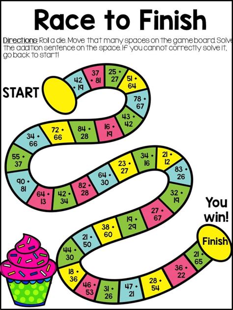 Printable Math Board Games 2Nd Grade