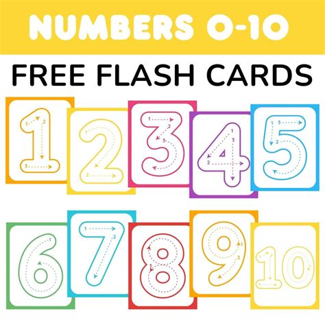 Printable Math Flashcards 0 10