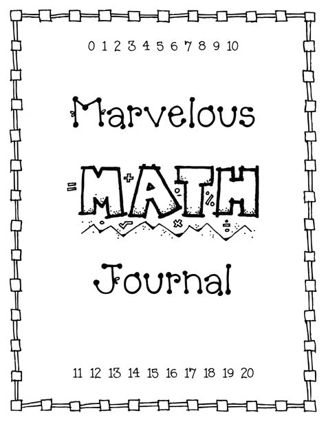 Printable Math Journal Cover
