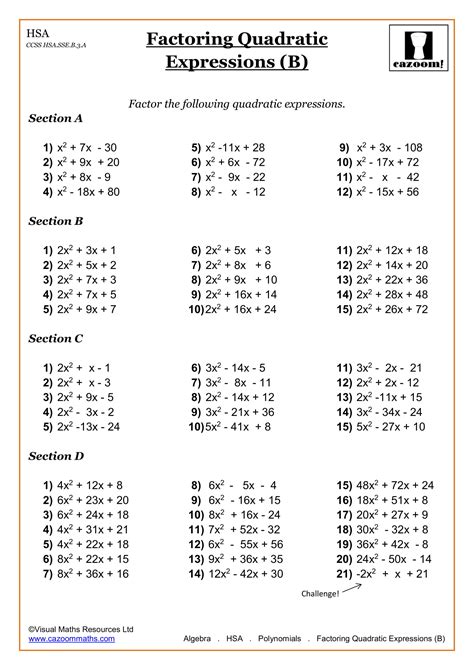 Printable Math Worksheets For Highschool Students