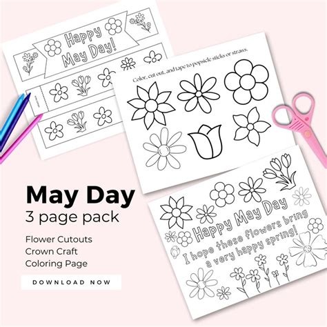 Printable May Day Flowers