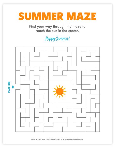 Printable Mazes Of Summer