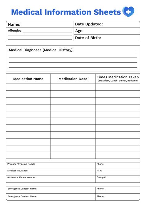 Printable Medical T Sheets