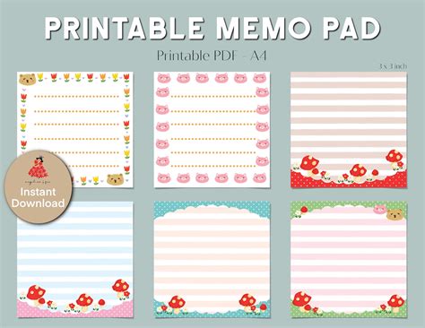 Printable Memo Sheets