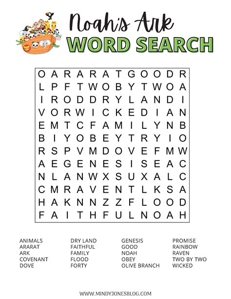 Printable Menu Noahs Ark