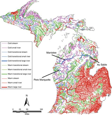 Printable Michigan Map Trout Streams
