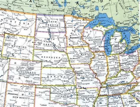 Printable Midwest Usa Map