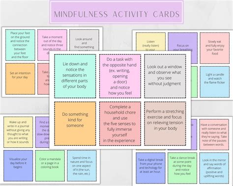 Printable Mindfulness Activity Cards