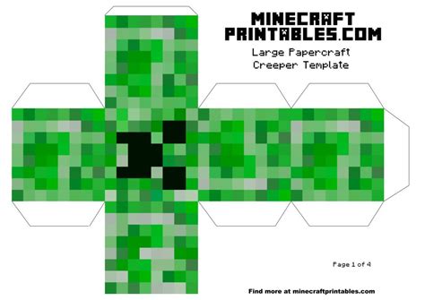 Printable Minecraft Creeper Box Head