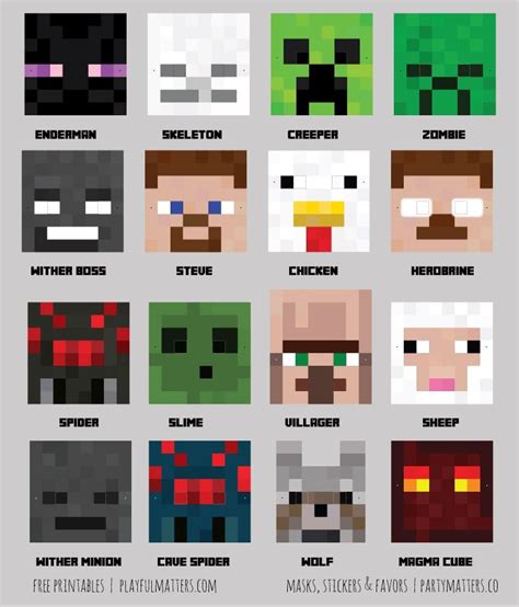 Printable Minecraft Faces Front