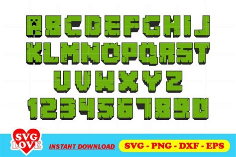 Printable Minecraft Font