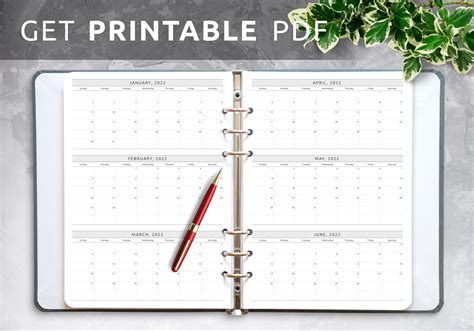 Printable Mini Quarterly Calendar