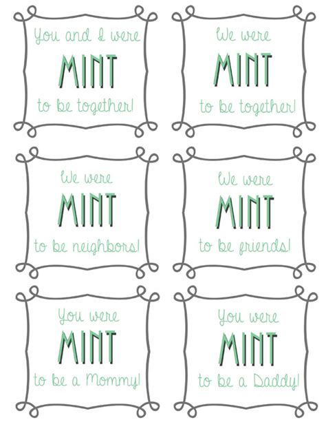Printable Mint To Be Tags