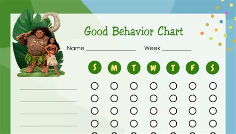 Printable Moana Good Behavior Chart