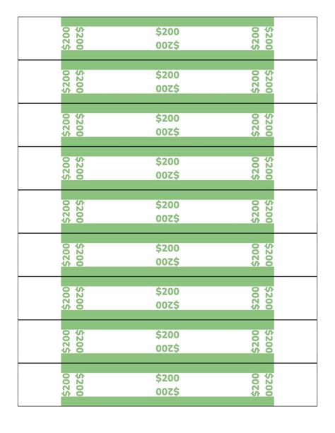 Printable Money Straps