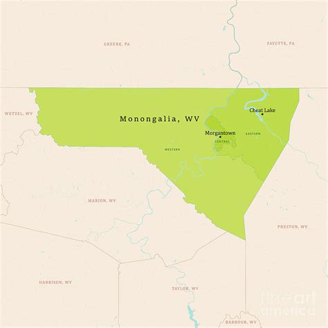 Printable Monongalia County Shape