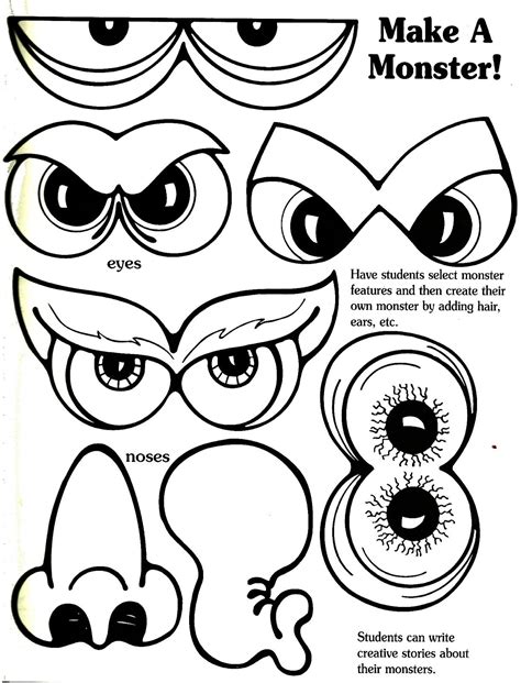 Printable Monster Face Template