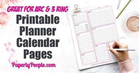 Printable Monthly Calander For Arc System
